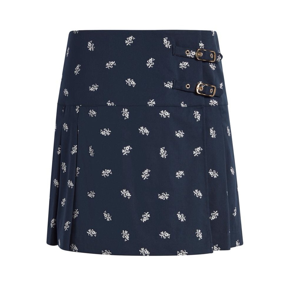 The Inola Skirt in Navy Autumn Paisley Jacquard